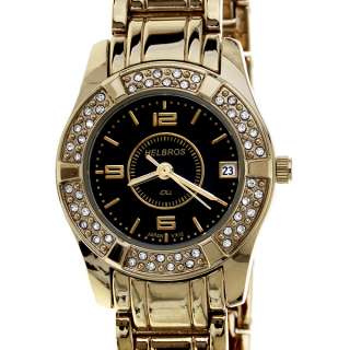 NEW Womens Watch Helbros Gold Tone with Black Dial  