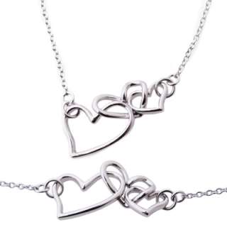 925 Sterling Silver Heart, Flower or Key Lock Necklace  