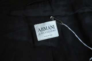 GIORGIO ARMANI COLLEZIONI Mens Black Leather Jacket Coat 46 NEW 