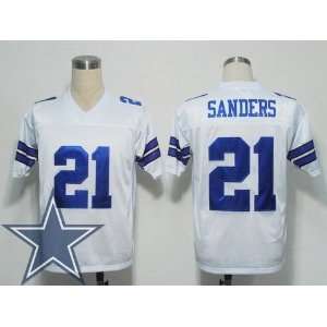  Dallas Cowboys 21# Deion Sanders White NFL Jersey Football 