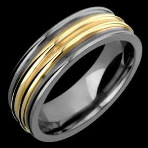  Alida   size 13.50 Titanium Ring with 14K Gold Center 