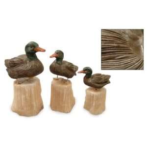  Gemstone statuettes, Wild Ducks (set of 3): Home 