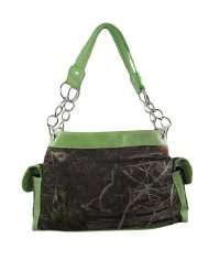 Deep Forest Camouflage Chrome Studded Purse Lime Green Trim