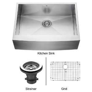   30 inch Farmhouse Stainless Steel Kitchen Sink, Grid: Home Improvement
