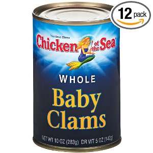 Chicken of the Sea Whole Baby Clams, 10 Ounce Cans (Pack of 12 