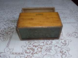Vintage Globe Wood Box, Top Open, Dove tailed, VGC  