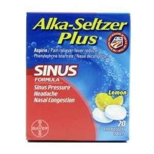 Alka Seltzer Plus Sinus Effervescent Tablets Lemon 20
