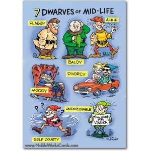  Funny Birthday Card Mid Life Dwarves Humor Greeting Daniel 