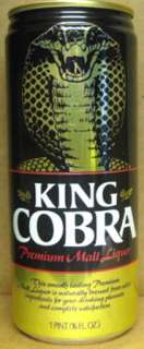 KING COBRA MALT LIQUOR 16oz Beer CAN Lg SNAKE Budweiser  