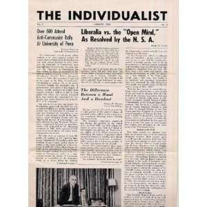 The Individualist Vol 1 No 3 Conservative Newsletter 1962 Liberalia v 