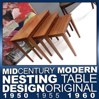 MIDCENTURY MODERN NESTING TABLE 3° SATZTISCH TISCH POST BAUHAUS & ART 