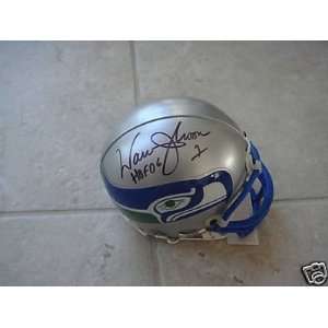Warren Moon Autographed Mini Helmet   Seattle Seahawks W coa