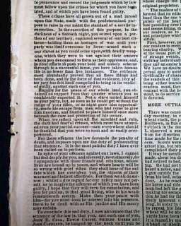 JOHN BROWNS RAID Frederick Douglass 1859 NYC Newspaper  