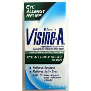  Visine A Eye Allergy Relief Eye Drops 0.5 Oz (Pack of 3 