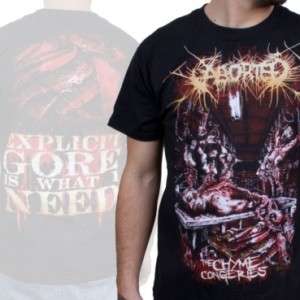 Aborted Explicit Gore Double Sided T Shirt   FREE SHIPPING  