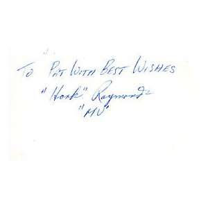  Hank Raymonds Autographed / Signed 3x5 Card: Sports 