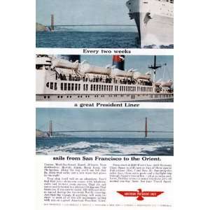  American President Cruise Lines Vintage Ad   1960s 