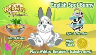 NEW Webkinz Signature ENGLISH SPOT BUNNY Limited Edition! FREE SHIP 