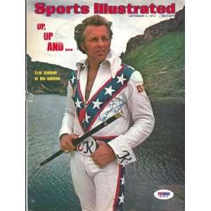  Evel Knievel Autographed Sports Illustrated Magazine Cover 