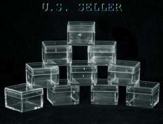 SQUARE CLEAR ACRYLIC GEM BOXES 100 QTY  