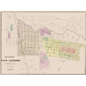   SAN LEANDRO CALIFORNIA (CA) PLAN OF THE CITY MAP 1878: Home & Kitchen