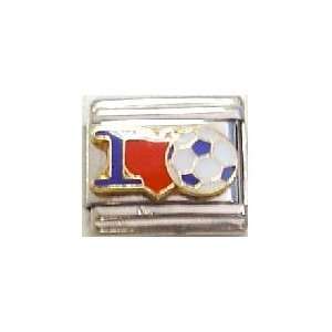   Clearly Charming I Heart Soccer Italian Charm Bracelet Link Jewelry