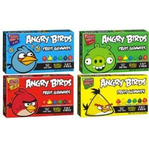 Angry Birds Fruit Snacks/Gummies Candy 12 Pack (4 Colors RED Bird 