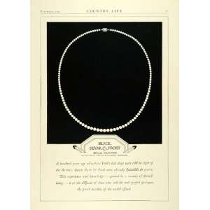 1924 Ad Black Starr Frost Jewelers Pearl Necklace Jewelry Fifth Avenue 