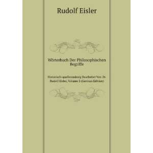   Von Dr. Rudolf Eisler, Volume 3 (German Edition) Rudolf Eisler Books