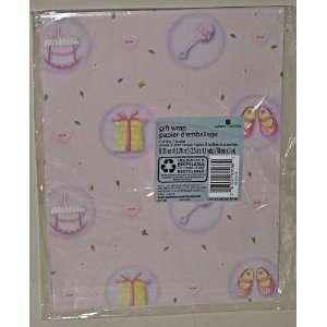  American Greetings Baby Girl Wrapping Paper: Health 