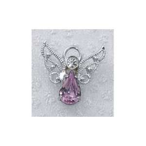    Clipable Angel Charm June/Amethyst Austrian Crystal Jewelry