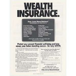  1987 Dow Jones News/Retrieval Service Wealth Insurance 