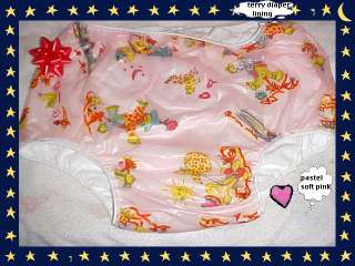 ADULT BABY DIAPER TERRY DRESS PLASTIC PANTS XL PINK :)  