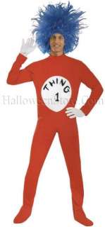 Dr. Seuss Thing 1 Adult Costume includes Jumpsuit with attached Boot 