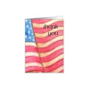 Veterans day thank you American flag Card