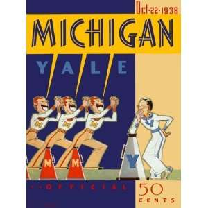  1938 Yale Bulldogs vs. Michigan Wolverines 22 x 30 Canvas 