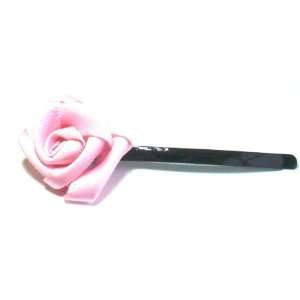   New Trendy Pink Silk Fabrics Rose Flower Hairpin Hair Clip Jewelry