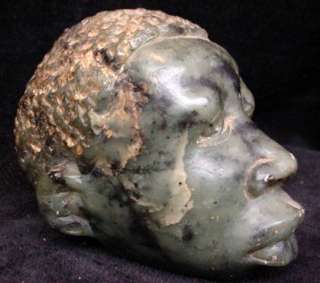 Primitive African Stone Carving African Mans Head Bust  