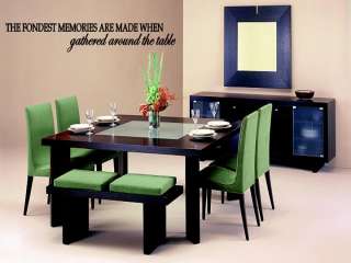 FONDEST MEMORIES Kitchen Dining Room Wall Decal Lettering Words Quote 