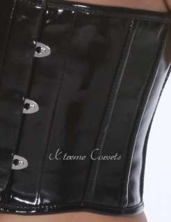 Goth Top Corset PVC Steel Boned Waist Training Cincher  