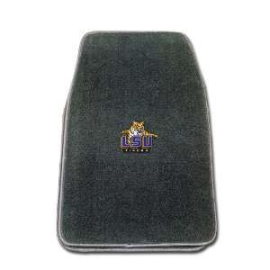 Smoke Universal Fit Front Two Piece Floormat with NCAA LSU 