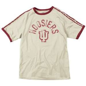   Vintage T Shirt adidas Cream Retro 3 Stripe NCAA Raglan T Shirt