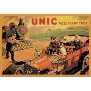  Vintage Art Unic   Racing Across Train Tracks   00244 1 