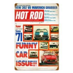  Vintage Funny Car Hot Rod Magazine Cover Metal Sign: Home 