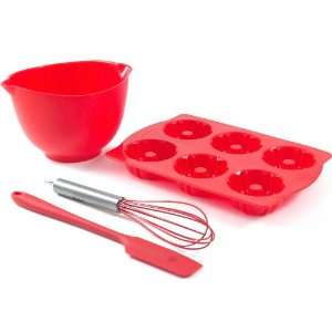  The Chefs Toolbox Red Silicone 4 Piece Junior Baking Set 