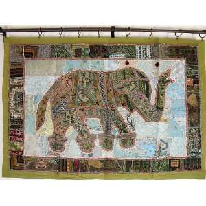  Vintage Elephant Embroidered Wall Tapestry Home Decor 