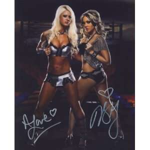  Angelina Love & Velvet Sky   Autographed TNA Wrestling 