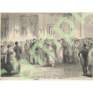   reception woman curtseying to Franklin Pierce