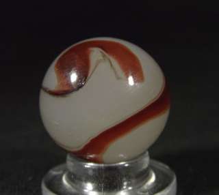   is a great looking vintage Akro Agate Silver Oxblood Swirl marble