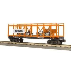  MTH O SCALE TRAINS HARLEY DAVIDSON AUTO CARRIER W/4 FAT 